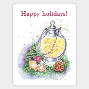 Happy Holidays Season greeting Christmas still life Sticker